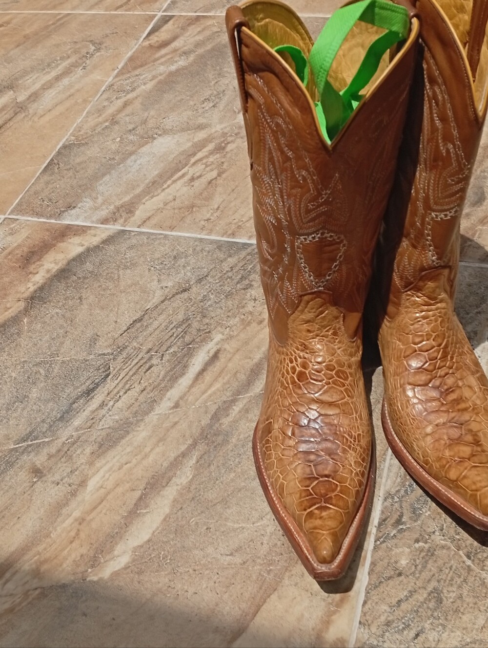 Pre Ban Unbranded Sea Turtle Western Pointed Toe Cowboy Boots - Brown - Picture 15 of 15